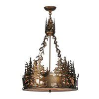 Moose at Dusk Chandelier in Antique Copper