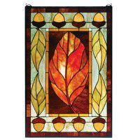 Acorn and Leaf Stained Glass Window