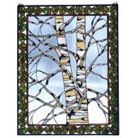 Winter Birch Stained Glass Window