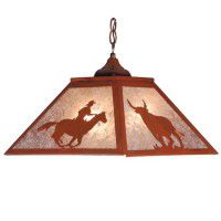 Cowboy With Steer Pendant Light