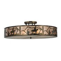 Large Cowboy Semi-Flush Ceiling Light