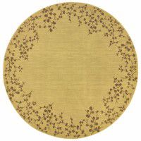 Wheat Tiny Branches Round Rug