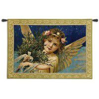 Christmas Greetings Angel Wall Tapestry