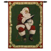 Santas Notes Christmas Wall Tapestry