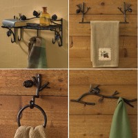 Pinecone Lodge Towel Bars and Bath Accessories