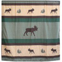 Cedar Trail Moose Shower Curtain