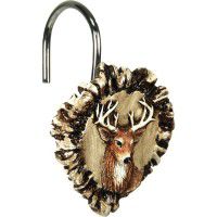 Antler & Deer Shower Curtain Hooks