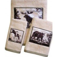 Cabin Lodge Themed Kitchen Towels with Bear, Moose, and Antler Print –  Loblolly Girl