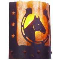 Lucky Horseshoe Timber Ridge Sconce