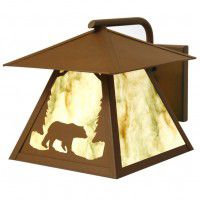 Timber Ridge Outdoor Bear Sconce with Roof