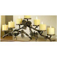 Pine Cone Mantlepiece Candle Holder