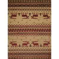 Embroidered Moose Area Rugs