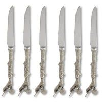 Pewter Acorn Steak Knife Set