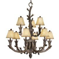 Aspen Pine Cone 2 Tier Chandelier