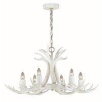 Vail 6 Light White Antler Chandelier