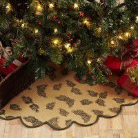 Burlap Pine Cone Tree Skirt -DISCONTINUED