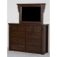 Northwoods Barnwood 10 Drawer Chesser with Mirror