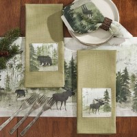 Cabin Lodge Themed Kitchen Towels with Bear, Moose, and Antler Print –  Loblolly Girl