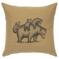 Mama Bear Linen Pillow 16" x 16" (5 colors)