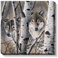 Fleeting Glimpse – Wolves Wrapped Canvas Art