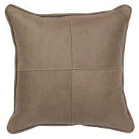 Silver Fox Leather Pillow