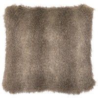 Faux Cape Grey Fox Fur Pillow