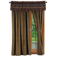 Athena Olive Drapes and Cabin Bear Valance