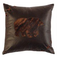 Laced Bear Leather Pillow