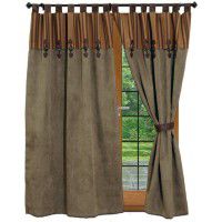 Thistle Faux Suede Draperies with Attached Valance