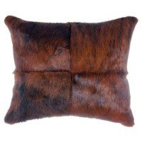 Dark Brindle Hair on Hide Pillow