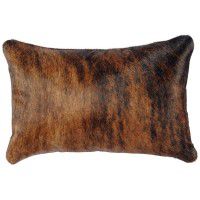 Dark Brindle Hair-on-Hide Accent Pillow