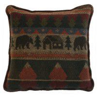 Cabin Bear Square Pillow