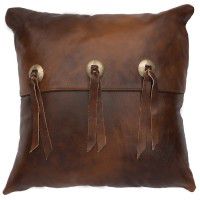 Triple Concho Leather Pillow