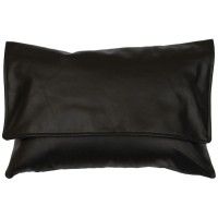 Black Leather Envelope Pillow