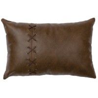 Caribou Leather Cross Stitch Pillow
