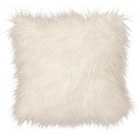 Llama Snow Faux Fur Pillow