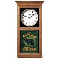 Bare Feet Welcome Oak Regulator Clock