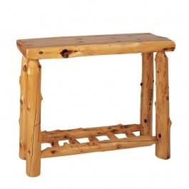 Log Sofa Table with Shelf