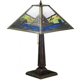 Bear On Lake Filigree Table Lamp