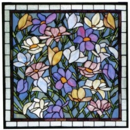 Magnolias Stained Glass Window