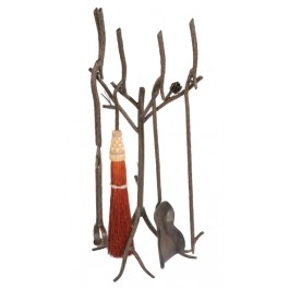 Rustic Pine Cone Fire Tool Set