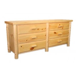 Six Drawer Lodge Pole Pine Dresser