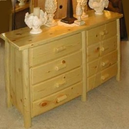 Eight Drawer Lodge Pole Pine Dresser