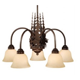 Yellowstone Moose 5 Arm Chandelier