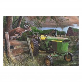 Abandoned Farm- Deer Lighted Canvas 24 x 16