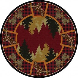 Plaid Woodsman Round Rug