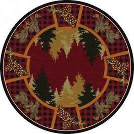 Plaid Woodsman Round Rug