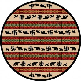 Bear Adventure Round Area Rug