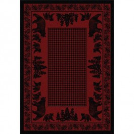 Bear Family on Red Area Rugs