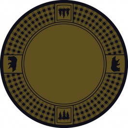 Bear Refuge on Green Round Area Rug